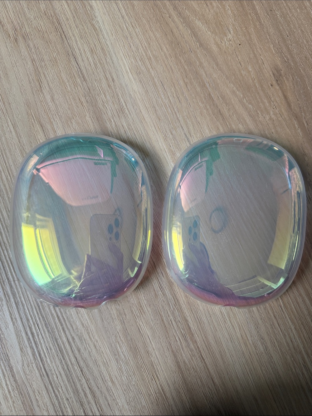 Iridescent clear apple airpod max covers- Pair